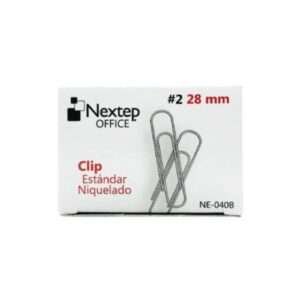 Clip Estándar Nextep Niquelado #2 28mm C 10 100 Clips c u