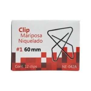 Clip Mariposa Nextep Niquelado #1 60mm 12 Clips