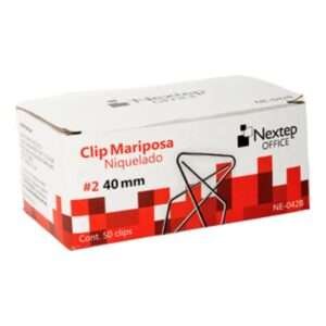 Clip Mariposa Nextep Niquelado #2 40mm 50 Clips