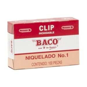 Clip Niquelado #1 BACO Cont. 100 piezas