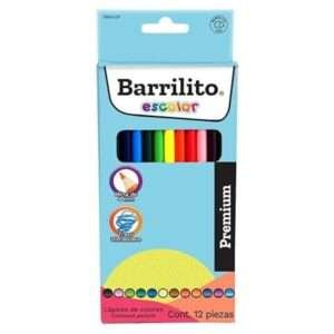 12 LAPICES DE COLORES LARGOS BARRILITO