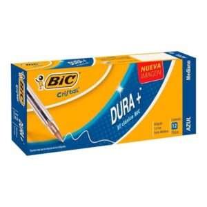 Bolígrafo BIC Cristal Dura + Punto Mediano 1.0mm Color Azul