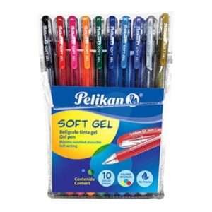 Bolígrafo Pelikan Soft Gel 0.5mm Colores Surtidos C10 Pzas