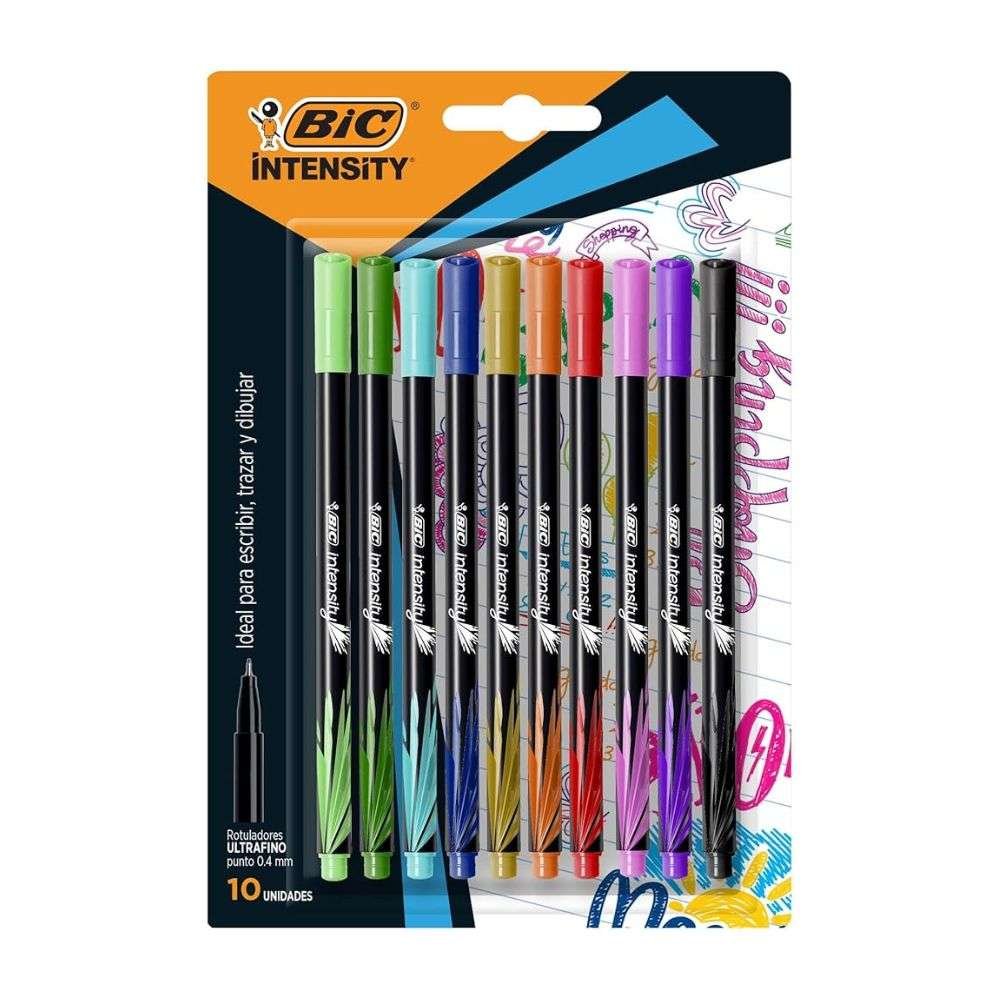 Marcador Permanente BIC Intensity Punta Fina Colores Surtidos