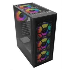 Gabinete Gamer Mini Torre ATX Dragonfly Mesh GM740 Negro