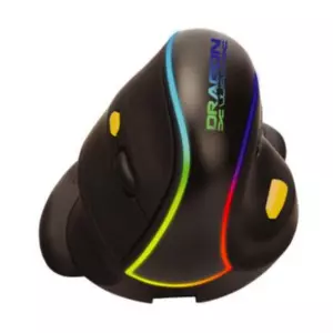 Mouse Nextep Inalámbrico Vertical Recargable Ergonómico 7 Botones 2400 dpi RGB Color Negro