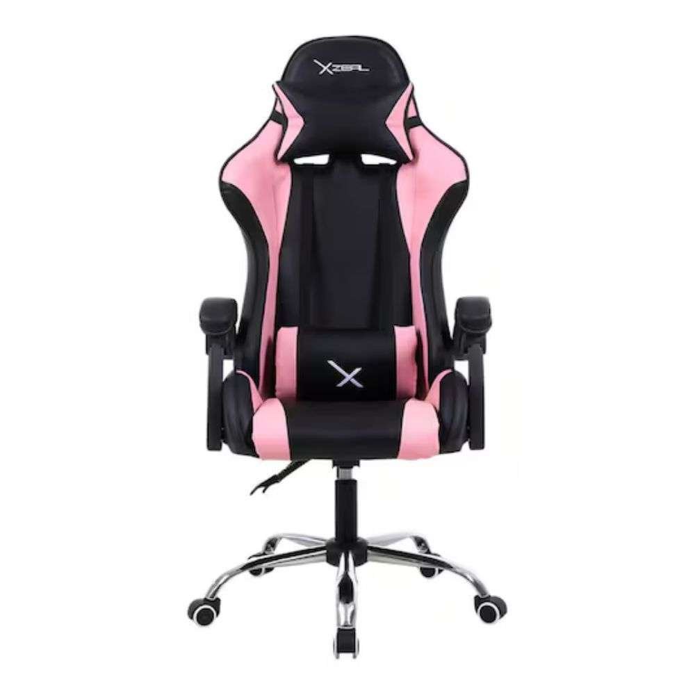 Silla Gamer Xzeal XZ20 Ergonómica Color Negro-Rosa