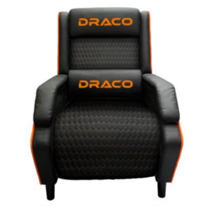 Sofá Gamer Reclinable Dragon XT Modelo Draco Color Negro Naranja