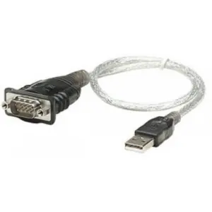 Convertidor de USB a Serial MANHATTAN 205153, 0,45 m, Transparente, RS-232, USB 2.0 A, Macho-Macho